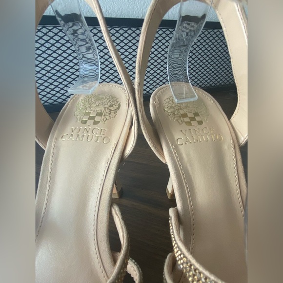 Vince Camuto - Brevern Rhinestone - Tan Trim Strappy Sandals - Size 7 - Picture 12 of 16